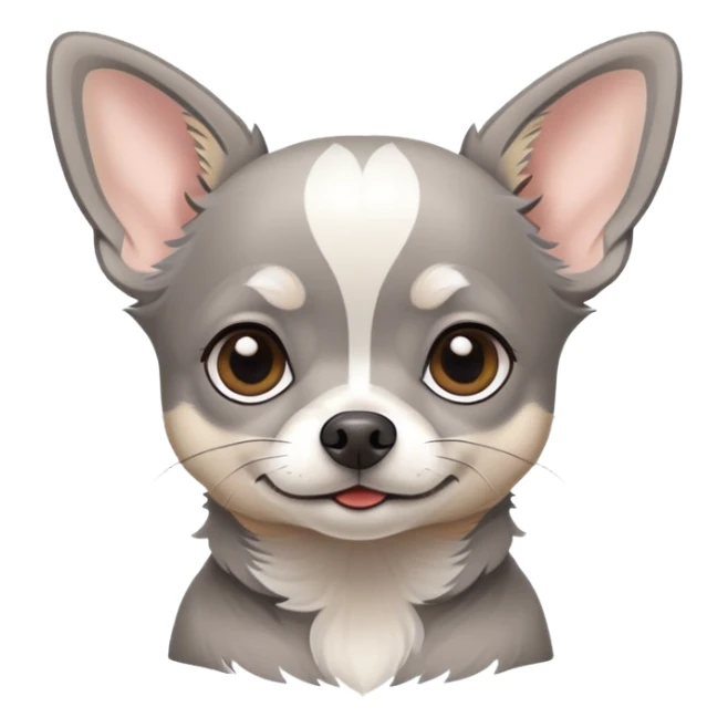 Grey Chihuahua with white stripe on head  sticker