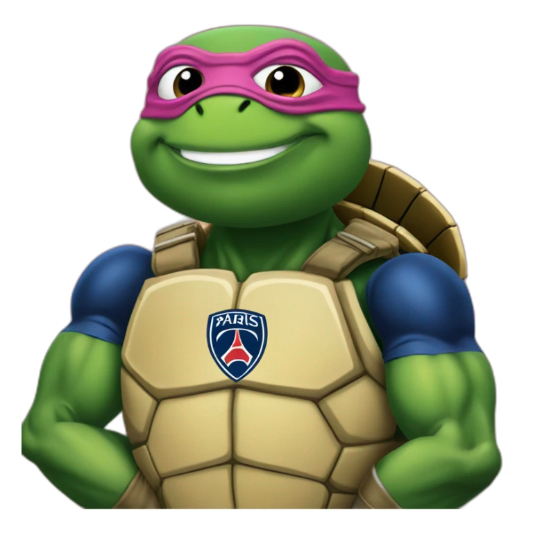 teenage mutant ninja turtle with paris saint germain tshirt sticker