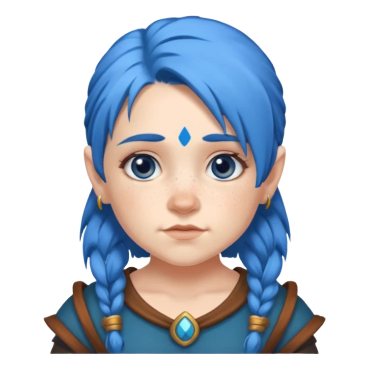 dwarf woman with blue hair sticker