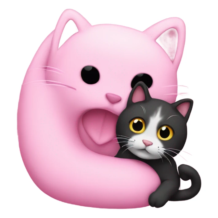 the pink letter s with a cat hugging it  sticker