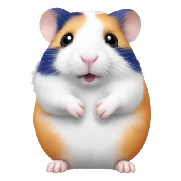 Peach and white Syrian hamster with blueberries in its paws sticker