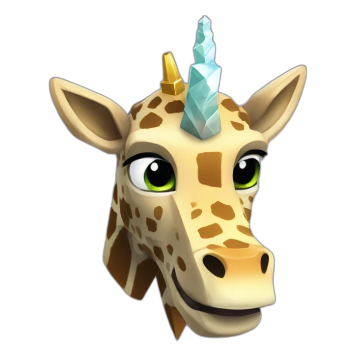 Minecraft Black Jiraffe Head With Diamond Unicorn Horn and Lazer Eyes sticker