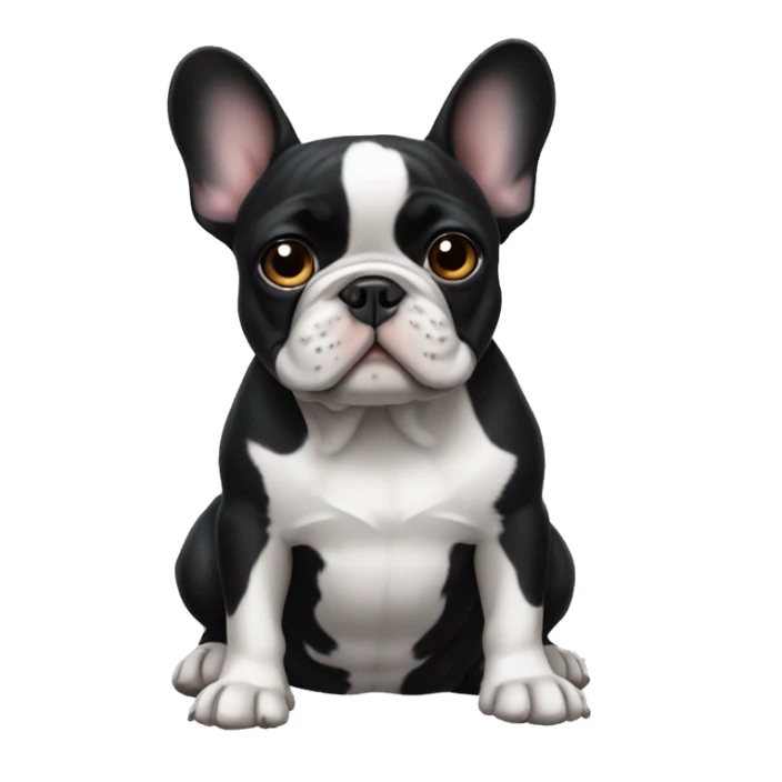Black and small french bulldog with one ear down  sticker