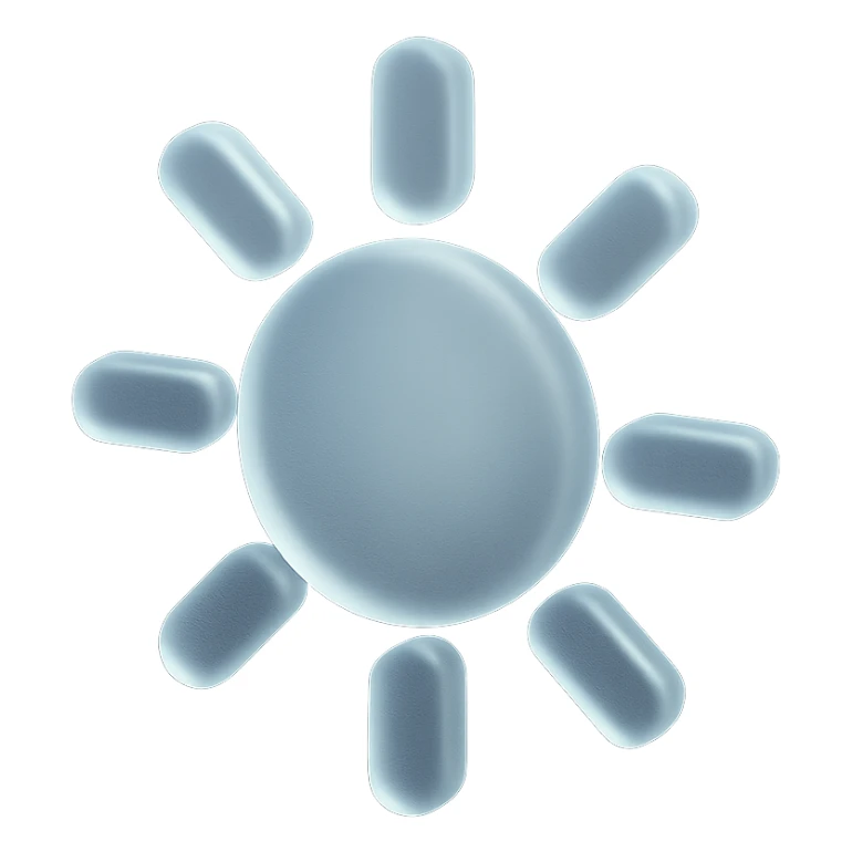 simple sun, matte glass style, Apple emoji inspired sticker