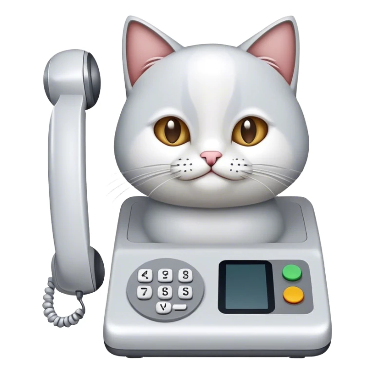 Kedi ve telefonun birleşimi sticker