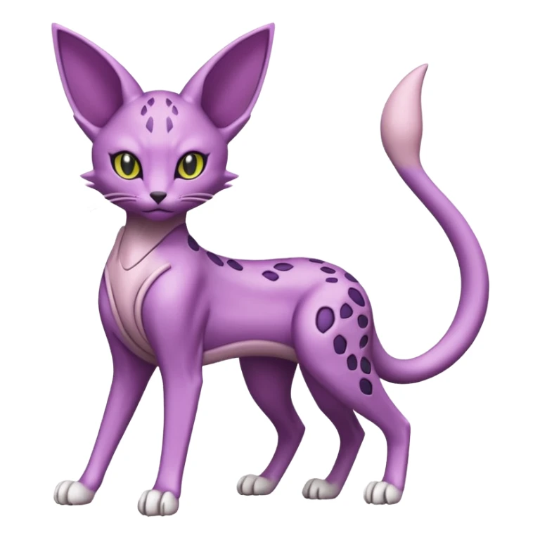 Espeon-Genesect-Mewtwo-Serval-Fakémon-hybrid-creature (full body)  sticker