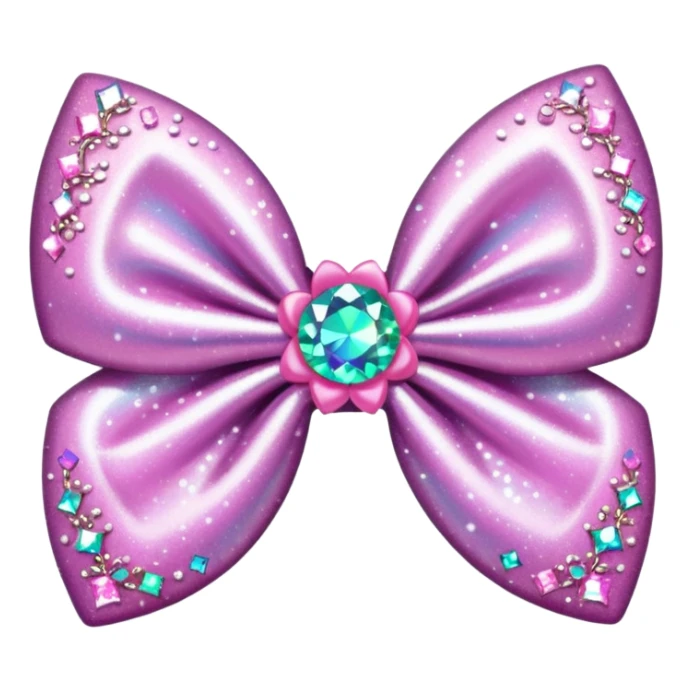 glitter pink crystal hair bow sticker
