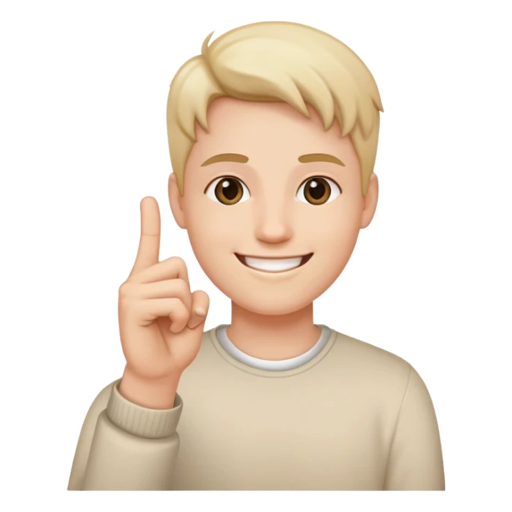smiling holding up middle finger sticker