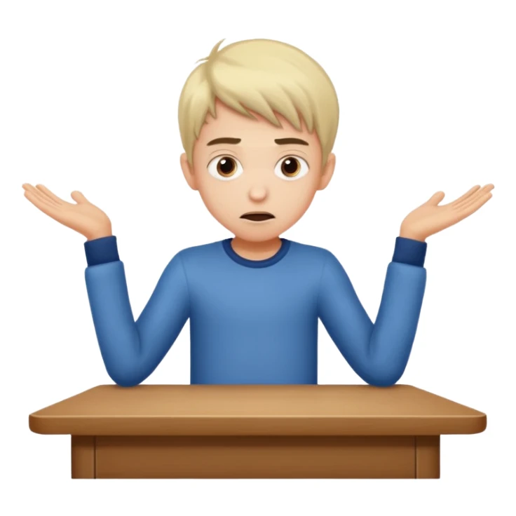 niño parado encima de una mesa con cara de loco sticker