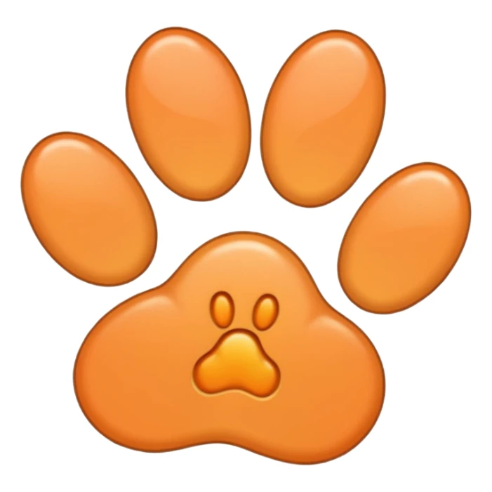 a very light pale pastel orange #FFA500 pawprint sticker