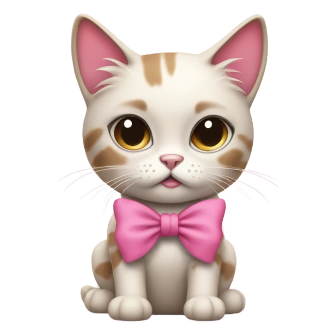 Rag doll cat looking sassy with a pink bow on each ear  sticker