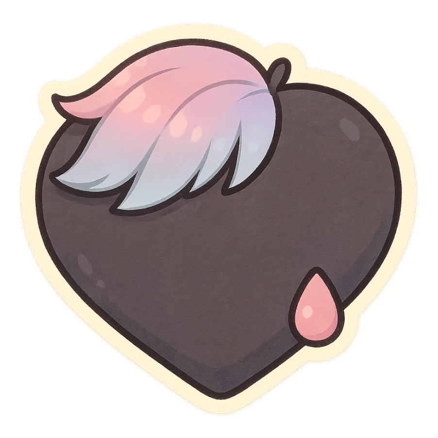 pastel emo black object   sticker
