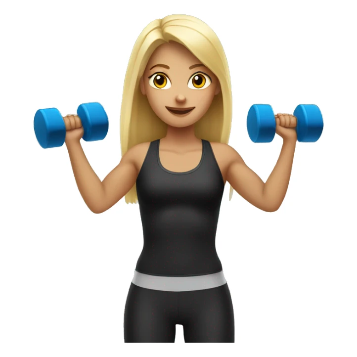 Blonde girl holding dumbbells sticker