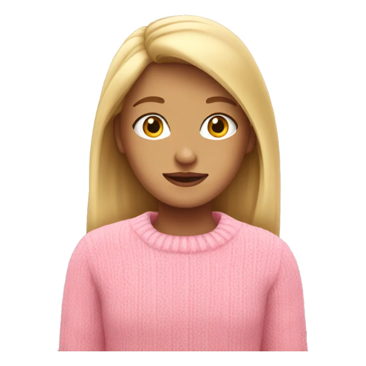 Girl with blonde hair in pink sweater  sticker