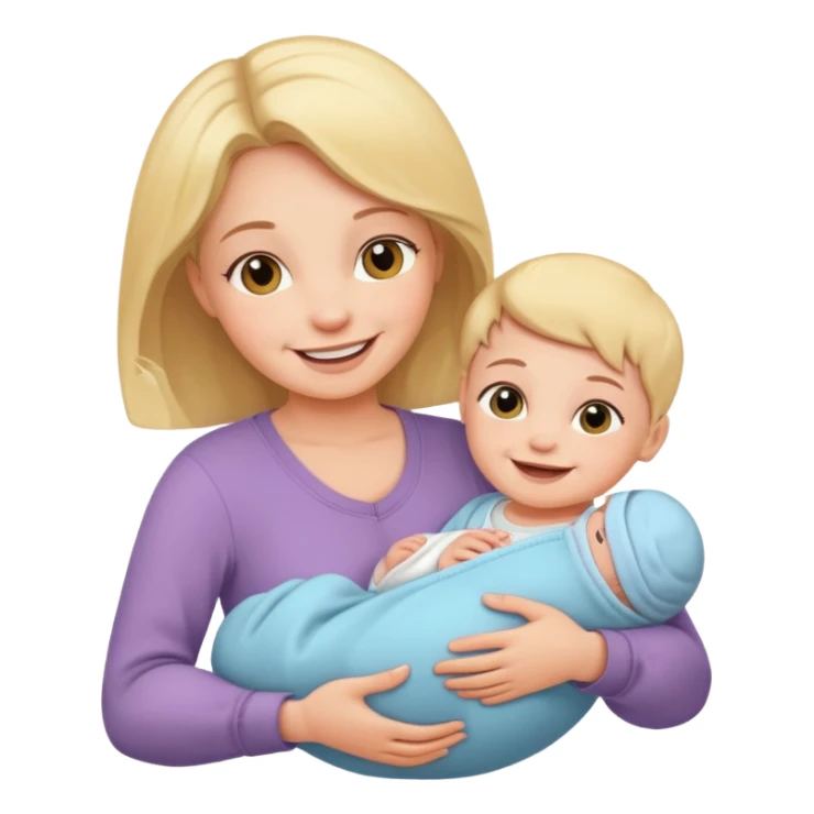 newborn baby with mother sticker