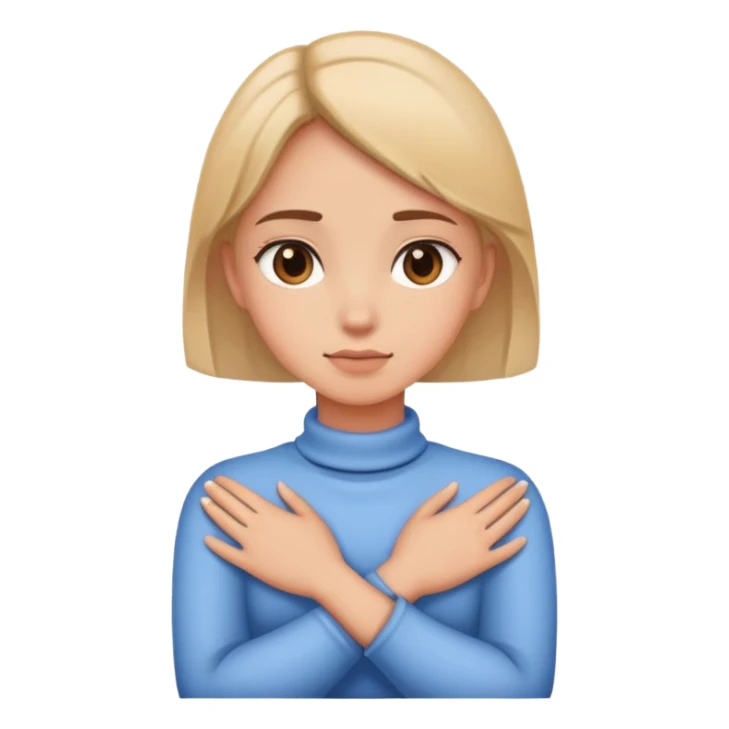 Hands crossed around  neck girl sticker