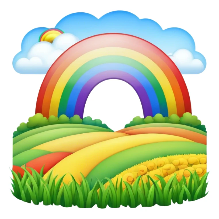 nature rainbow in the field sticker