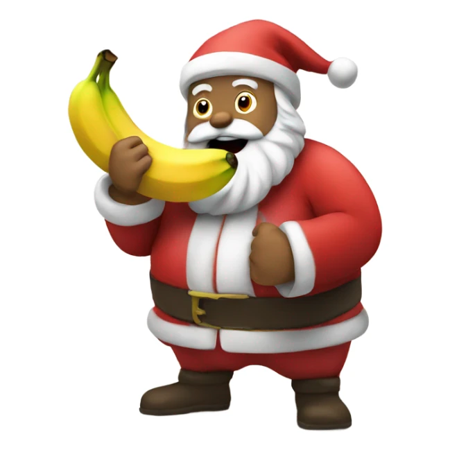Santa eating a banana  sticker