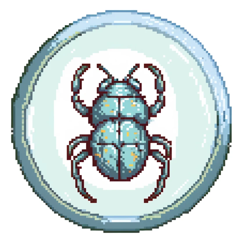 MRI embryo digital fetal small shape in otherworldly bubble, eerie, horror, insectoid, crustaceanoid, pupa, crystalis sticker