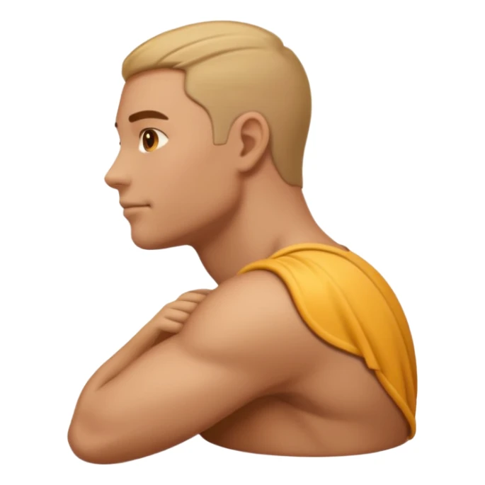 Create a shoulder emoji with all 3 delts visible. Side shoulder view. Arms down and show only shoulder part. Describe shoulder with more details. sticker