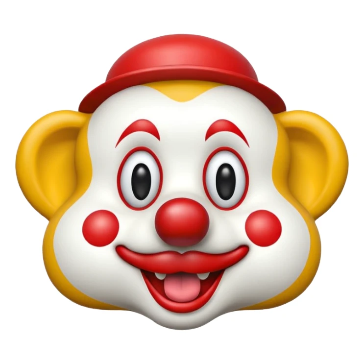 chewing toy for dog, clown sticker