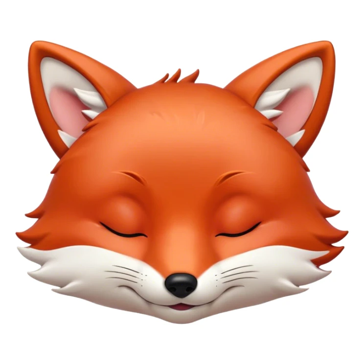 Meme-Worthy Cute Sleeping Fox Portrait Emoji, Head resting peacefully with a contented smile, showcasing a lithe build and a luxuriously soft red Fur with gentle white accents, eyes shut in a serene, restful nap, Simplified yet hilariously adorable features, highly detailed, glowing with a soft, drowsy light, high shine, relaxed and utterly lovable, stylized with an air of playful laziness, bright and heartwarming, soft glowing outline, capturing the essence of a comically sleepy fox, so meme-worthy it feels like it could instantly become the next viral sensation of adorable woodland slumber! sticker