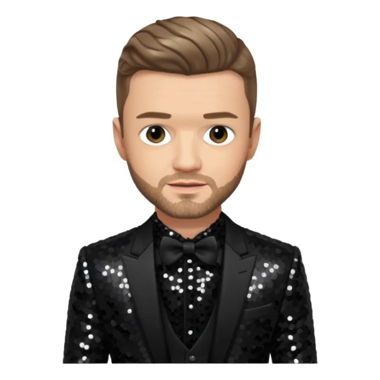 Justin Timberlake from 'N Sync with dark blonde hair, black sequin outfit sticker