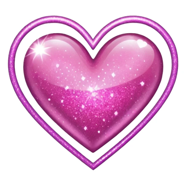 glitter heart with pink sparkles sticker