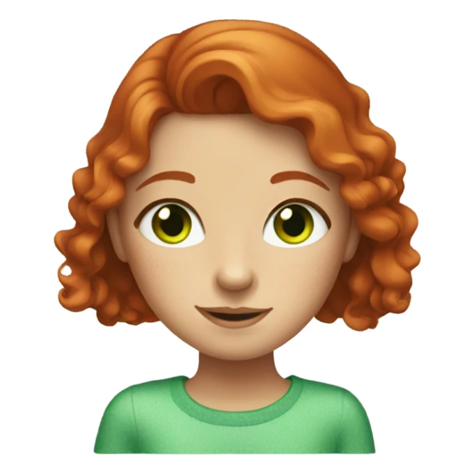 Redhead girl with freckles and green eyes sticker