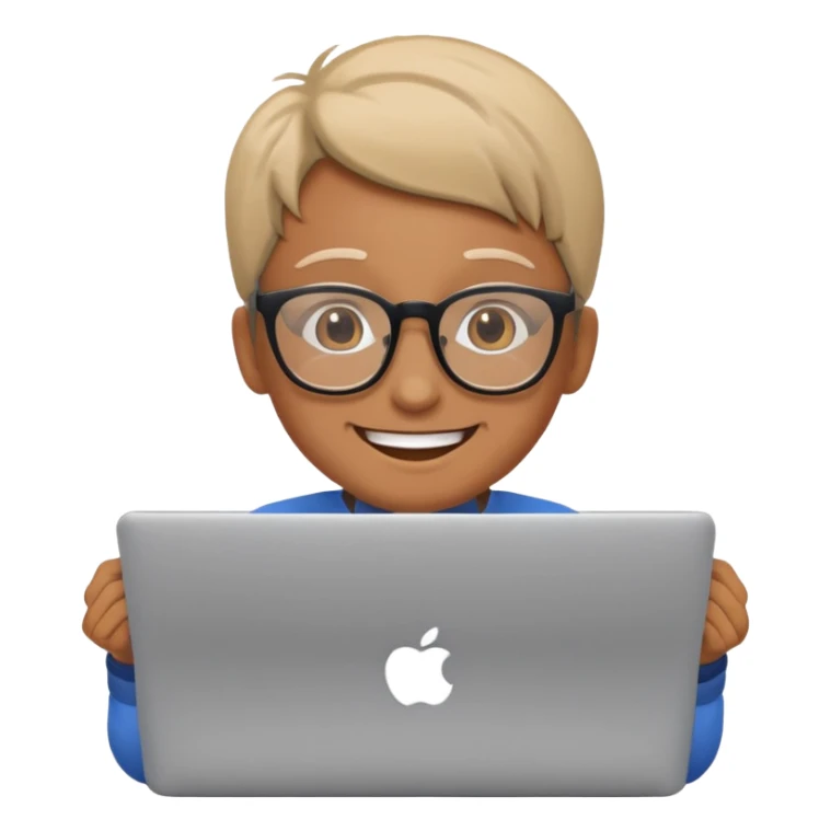 make an emoji of a developer behind laptop sticker