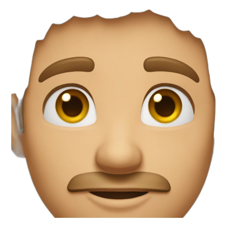 man with brown hair with loving eyes sticker