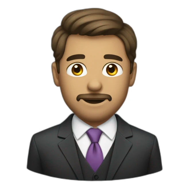 Man with stubble in a business suit loose tie sticker