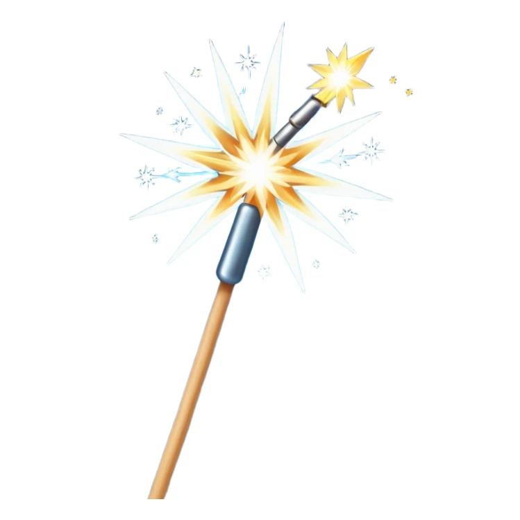white sparkler on a stick sticker