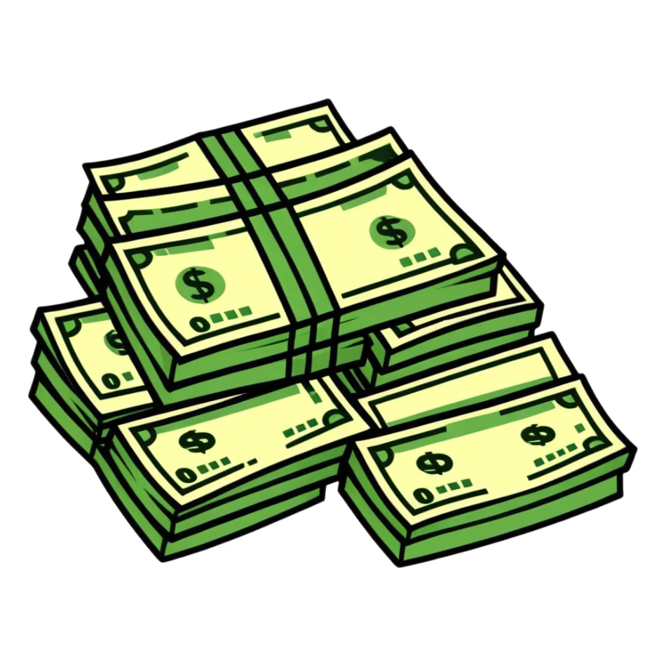 pile of money sticker