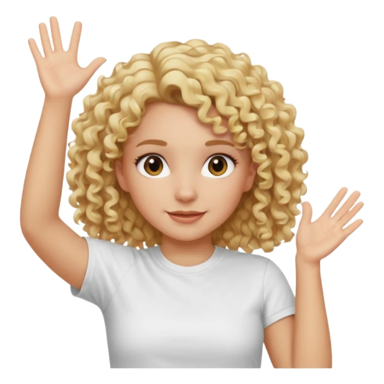 Not guilty hands up smirk girl curly blonde haie sticker