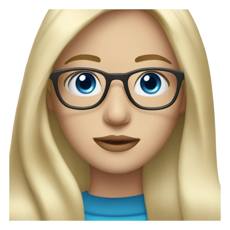 Taylor Light blonde straight hair, blue eyes, glasses  sticker