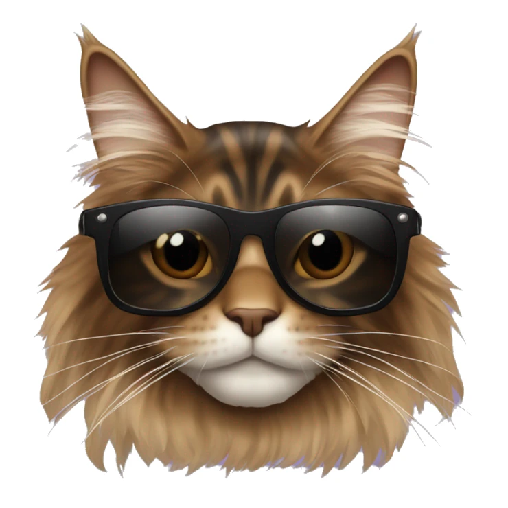 Brown and black Maine Coon with sunglasses  sticker