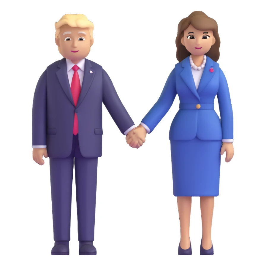 Donald and Melania Trump holding hands sticker