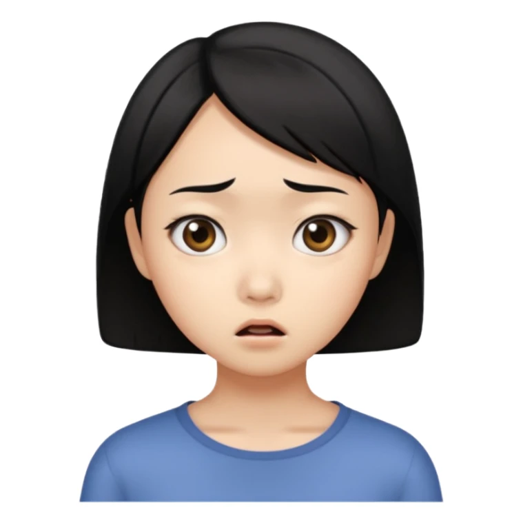 dark circles eyes frightened asian girl sticker
