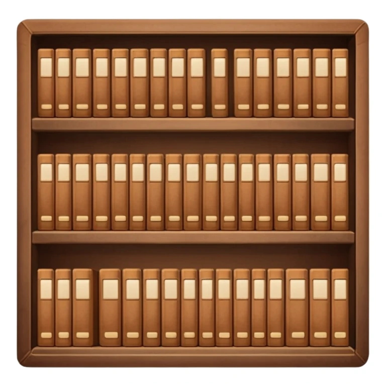 Brown bookshelves with books different shades of brown sticker