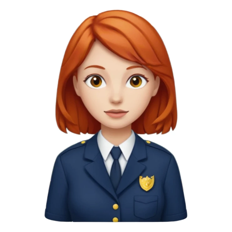 red headed woman with a school in the background sticker