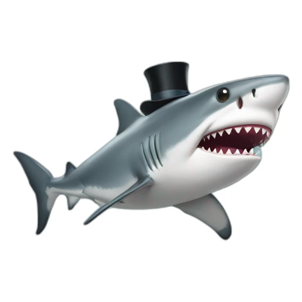 Shark with a top hat sticker