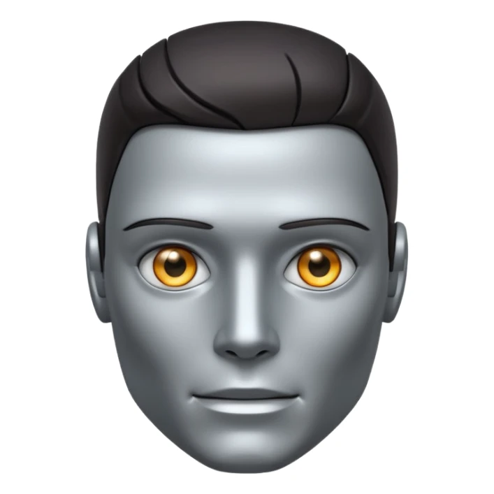 male robot with dark hair sticker
