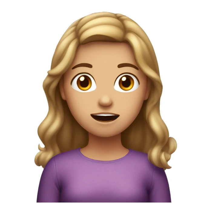 a girl with light brown hair, super surprised at Christmas time sticker