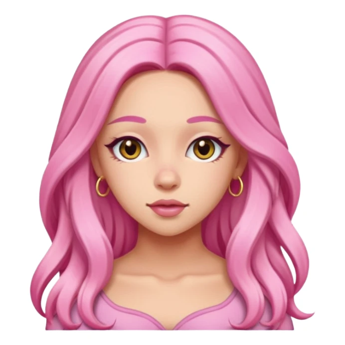 Doja Cat with pink long hair sticker