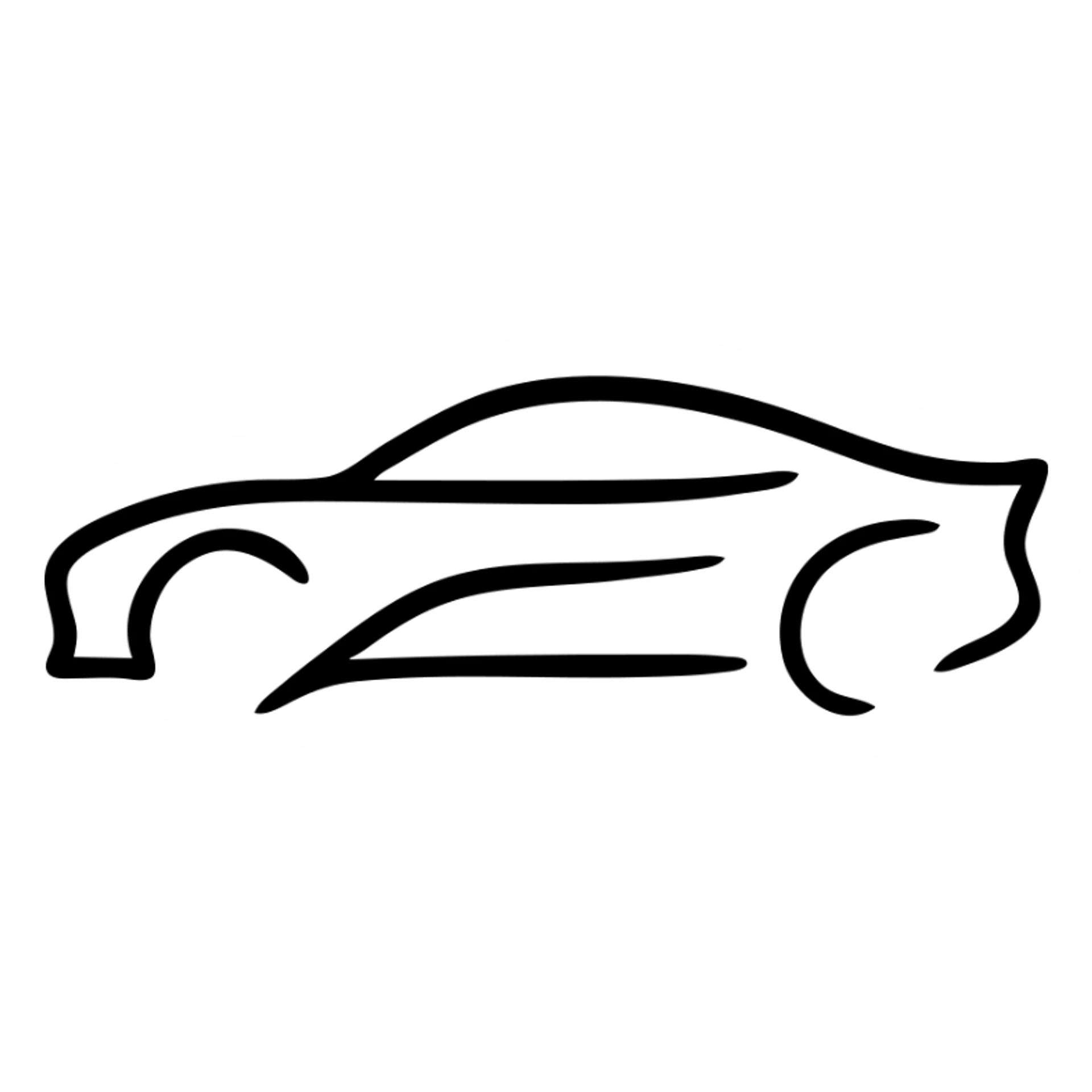 Elegant car logo with dynamic lines, automotive emblem sticker