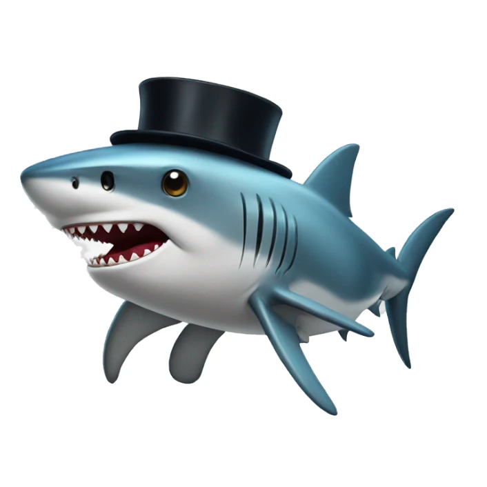 Shark with a top hat sticker