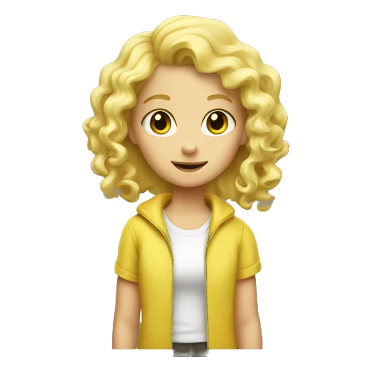 Little blond curl girl and banana sticker