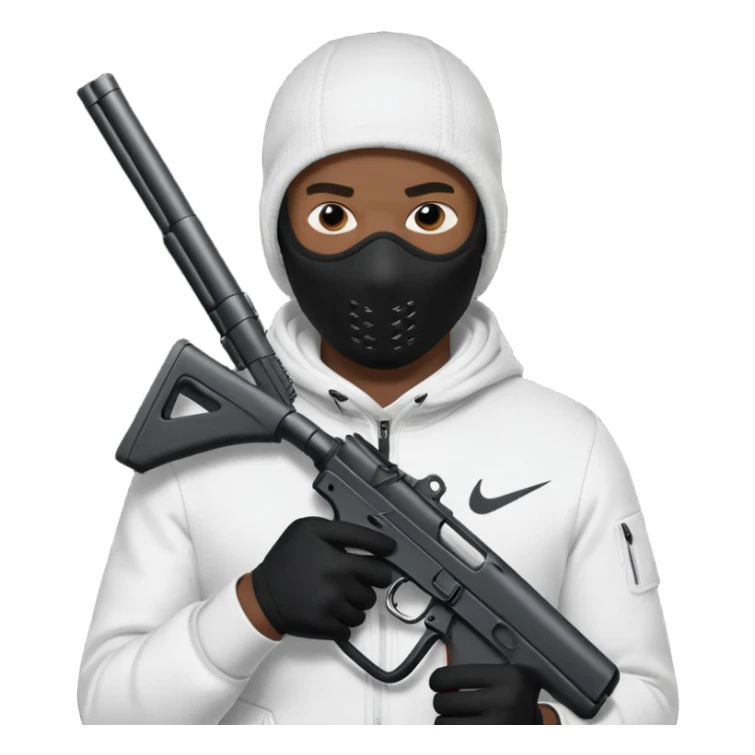 Nike ski mask black man with gun sticker
