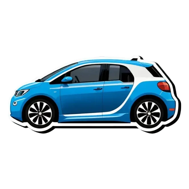 Blaue ladesäule für Elektroautos sticker